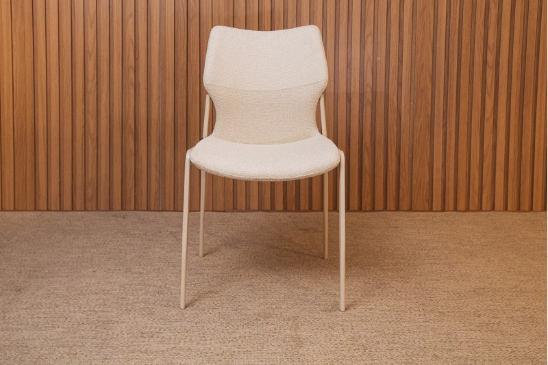 CADEIRA DE JANTAR AÇO OFF WHITE TEC LINHO 34352 CADEIRA DE JANTAR AÇO OFF WHITE TEC LINHO 34352