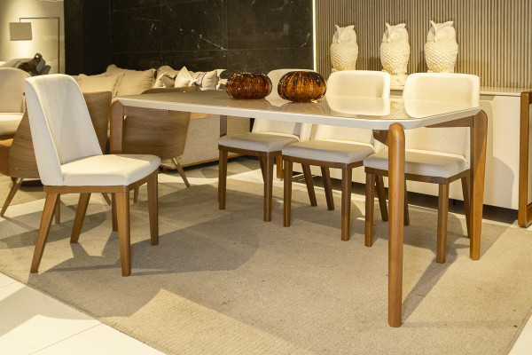 MESA DE JANTAR 180 OFFWHITE FOSCO NATURAL 28744