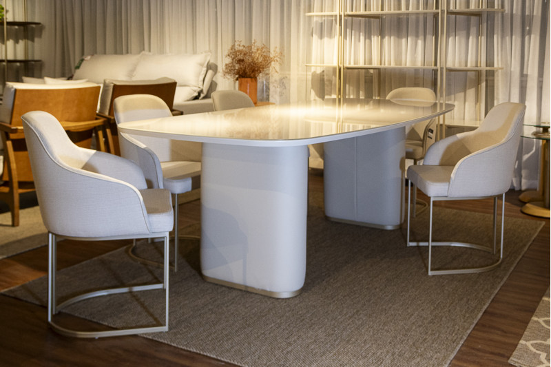 MESA DE JANTAR 219 BEGE CHAMPANHE OFFWHITE 28479