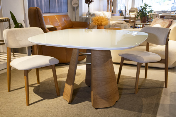 MESA DE JANTAR 120X120 CHAMP ROUBLE BRANCO 28506