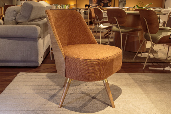 POLTRONA TECIDO 556 TERRACOTA DOURADO ROBLE 26136