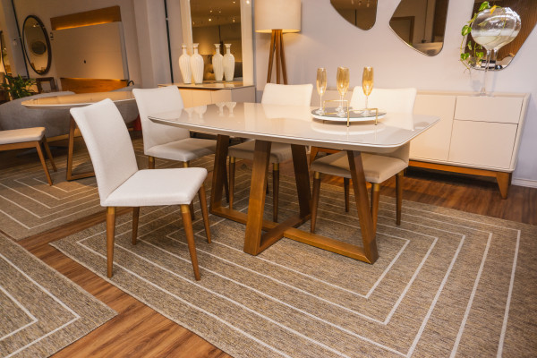 MESA DE JANTAR RET OFFWHITE 1,60 20089