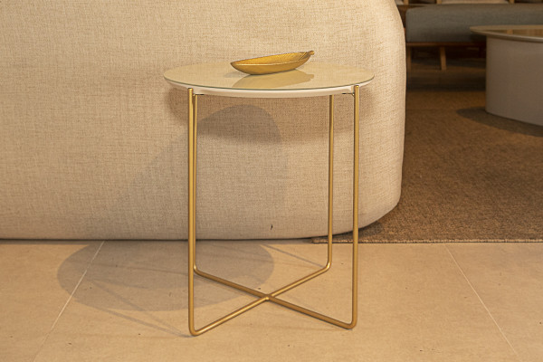 MESA LATERAL ALTA TAMPO VIDRO AÇO 24046