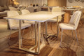 MESA DE JANTAR ARCADIA 1,60 OFF BRANCO E CHAMPANHE 26069