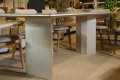 MESA DE JANTAR 240X120 TAMPO VIDRO CHAMPANHE 29008