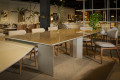 MESA DE JANTAR 240X120 TAMPO VIDRO CHAMPANHE 29008
