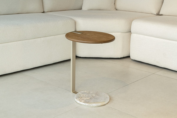 MESA LATERAL CHAMPANHE CARVALHO MEL 28985